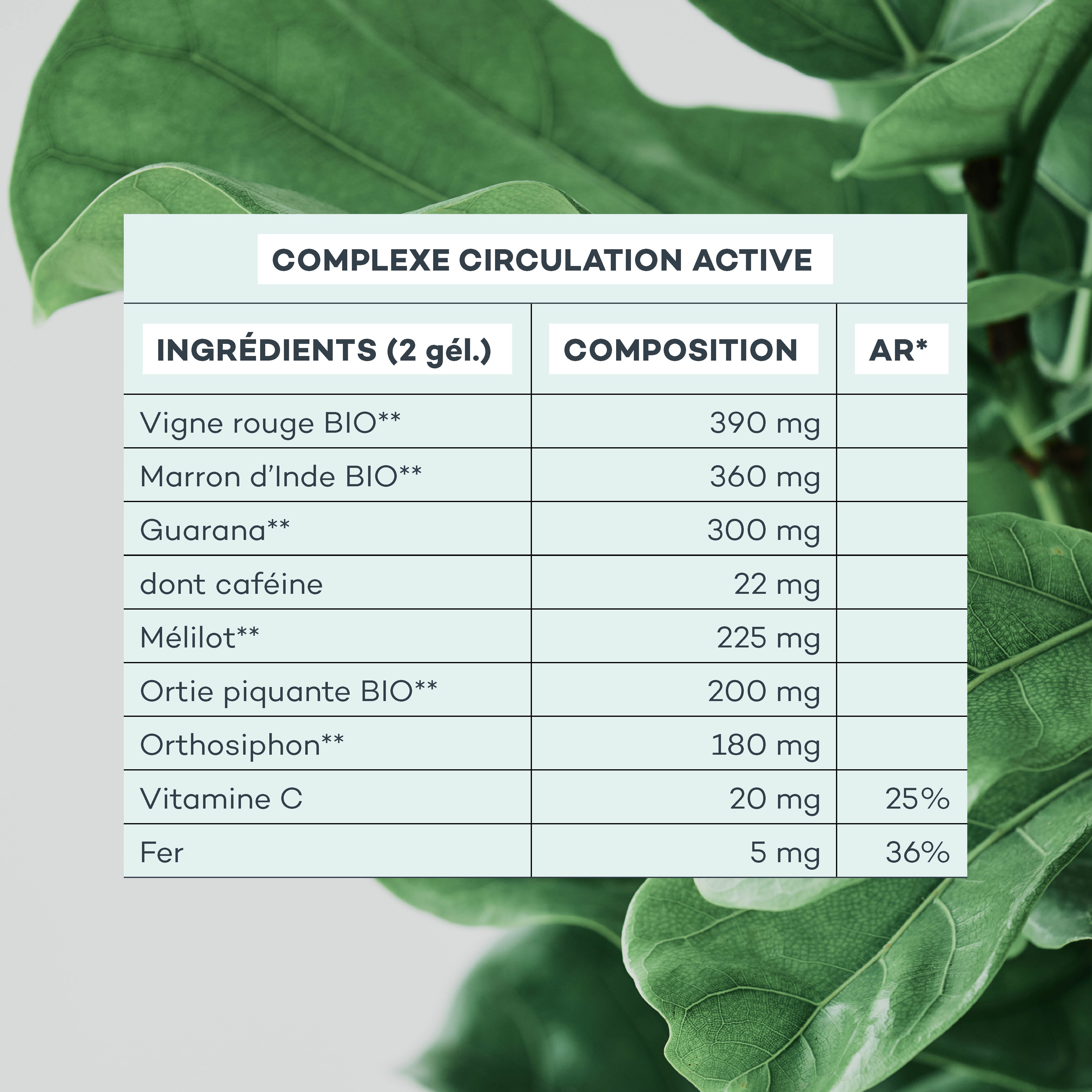 composition complexe circulation active